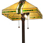 Meyda Lighting Parker Poppy 62" 2-Light Mahogany Bronze Floor Lamp With Beige and Green Shade Glass