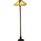 Meyda Lighting Parker Poppy 62" 2-Light Mahogany Bronze Floor Lamp With Beige and Green Shade Glass