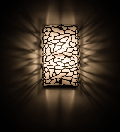 Meyda Lighting Parmecia 10" 2-Light Oil Rubbed Bronze Wall Sconce With Whitestone Idalight Shade Glass