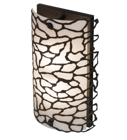 Meyda Lighting Parmecia 10" 2-Light Oil Rubbed Bronze Wall Sconce With Whitestone Idalight Shade Glass
