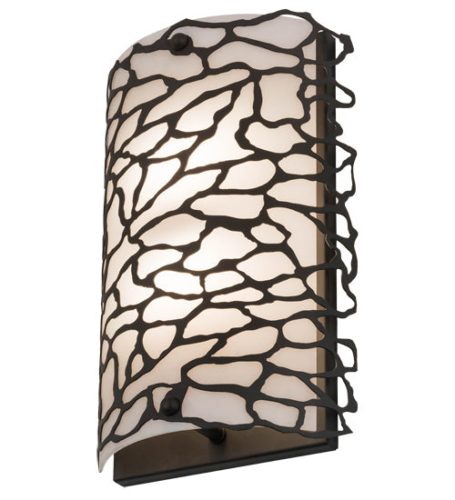 Meyda Lighting Parmecia 10" 2-Light Oil Rubbed Bronze Wall Sconce With Whitestone Idalight Shade Glass