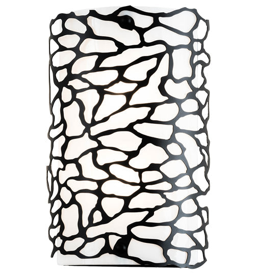 Meyda Lighting Parmecia 10" 2-Light Textured Black Wall Sconce With White Art Shade Glass