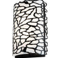 Meyda Lighting Parmecia 10" 2-Light Textured Black Wall Sconce With White Art Shade Glass