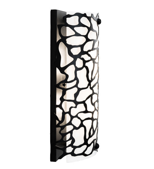Meyda Lighting Parmecia 10" 2-Light Textured Black Wall Sconce With White Art Shade Glass