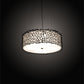 Meyda Lighting Parmecia 30" 4-Light Black Textured Pendant Light With White Linen Shade