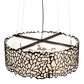 Meyda Lighting Parmecia 30" 4-Light Black Textured Pendant Light With White Linen Shade