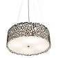 Meyda Lighting Parmecia 30" 4-Light Black Textured Pendant Light With White Linen Shade