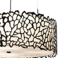 Meyda Lighting Parmecia 30" 4-Light Black Textured Pendant Light With White Linen Shade