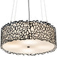 Meyda Lighting Parmecia 30" 4-Light Black Textured Pendant Light With White Linen Shade