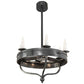 Meyda Lighting Parnella 30" 6-Light Charcoal Gray Chandelier With White Faux Candlelight