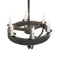 Meyda Lighting Parnella 30" 6-Light Charcoal Gray Chandelier With White Faux Candlelight
