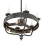 Meyda Lighting Parnella 30" 6-Light Charcoal Gray Chandelier With White Faux Candlelight