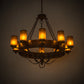 Meyda Lighting Parnella 48" 10-Light Rusty Nail Chandelier With Amber Mica Shade Glass