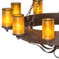 Meyda Lighting Parnella 48" 10-Light Rusty Nail Chandelier With Amber Mica Shade Glass