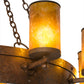 Meyda Lighting Parnella 48" 10-Light Rusty Nail Chandelier With Amber Mica Shade Glass