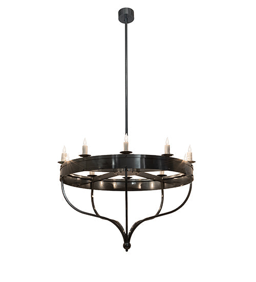 Meyda Lighting Parnella 54" 10-Light Charcoal Gray Chandelier With White Faux Candlelight