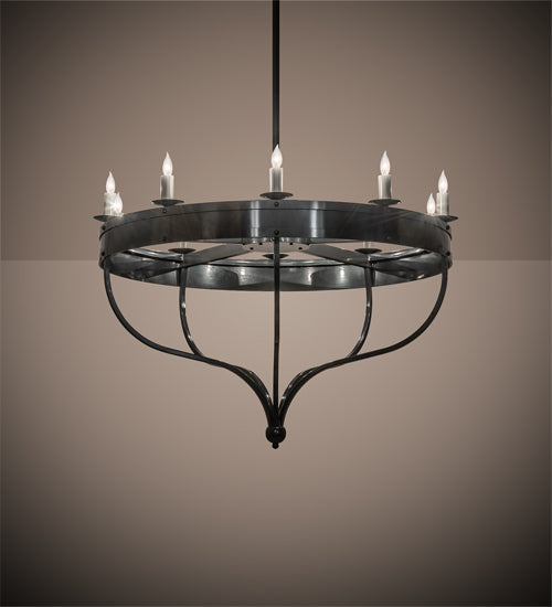 Meyda Lighting Parnella 54" 10-Light Charcoal Gray Chandelier With White Faux Candlelight