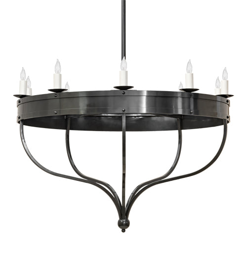 Meyda Lighting Parnella 54" 10-Light Charcoal Gray Chandelier With White Faux Candlelight