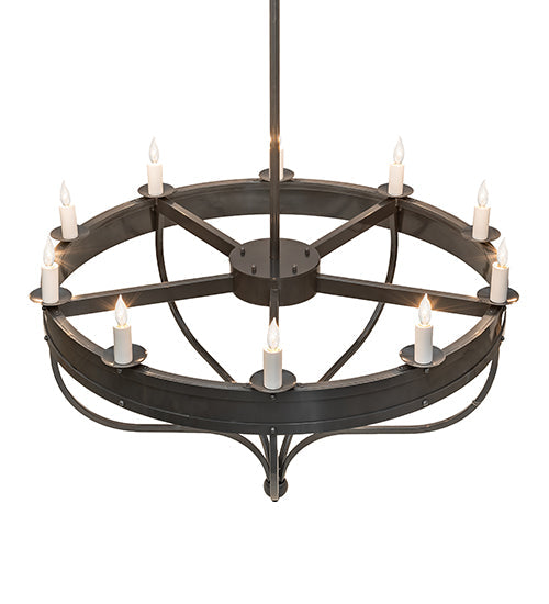 Meyda Lighting Parnella 54" 10-Light Charcoal Gray Chandelier With White Faux Candlelight