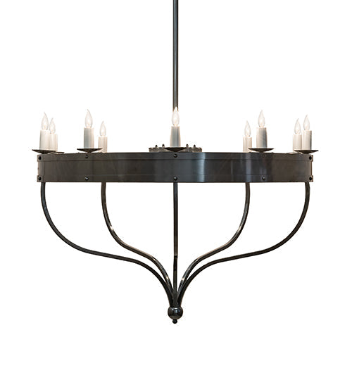 Meyda Lighting Parnella 54" 10-Light Charcoal Gray Chandelier With White Faux Candlelight