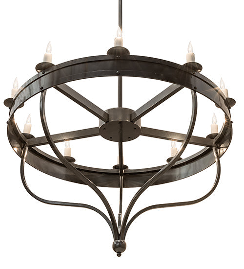 Meyda Lighting Parnella 54" 10-Light Charcoal Gray Chandelier With White Faux Candlelight