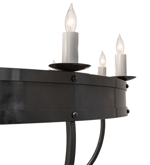 Meyda Lighting Parnella 54" 10-Light Charcoal Gray Chandelier With White Faux Candlelight