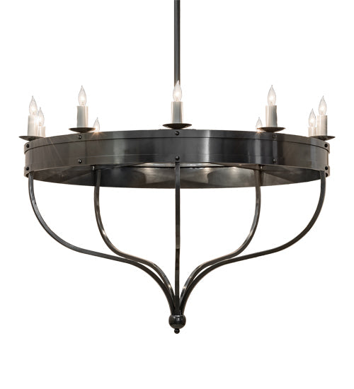 Meyda Lighting Parnella 54" 10-Light Charcoal Gray Chandelier With White Faux Candlelight