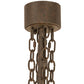 Meyda Lighting Parnella 54" 24-Light Rusty Nail Chandelier With Amber Mica & Light Green Jadestone Cylindres Shade and Fan