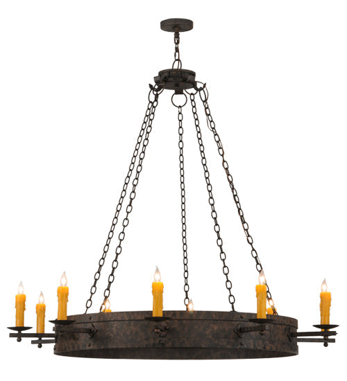 Meyda Lighting Parnella 60" 10-Light Coffee Bean Chandelier With Amber Faux Candlelight