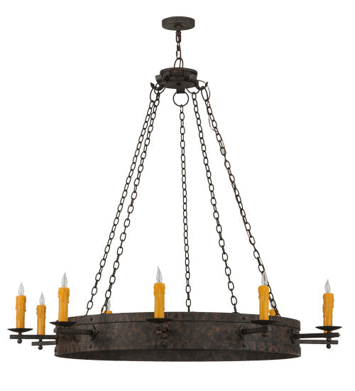 Meyda Lighting Parnella 60" 10-Light Coffee Bean Chandelier With Amber Faux Candlelight