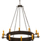 Meyda Lighting Parnella 60" 10-Light Coffee Bean Chandelier With Amber Faux Candlelight