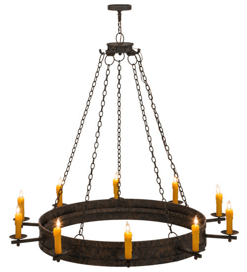 Meyda Lighting Parnella 60" 10-Light Coffee Bean Chandelier With Amber Faux Candlelight