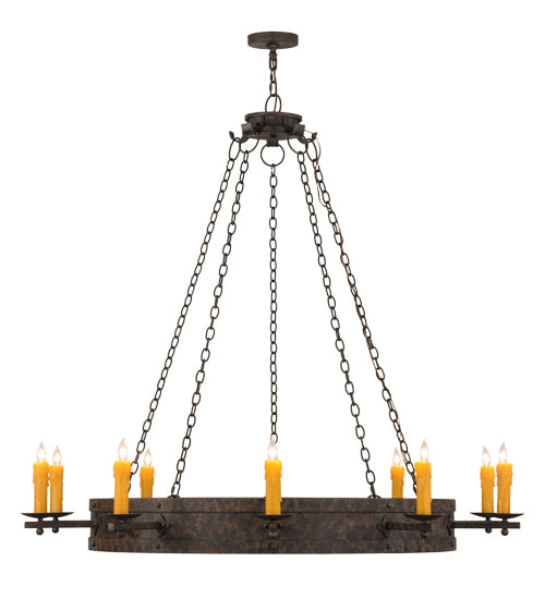 Meyda Lighting Parnella 60" 10-Light Coffee Bean Chandelier With Amber Faux Candlelight
