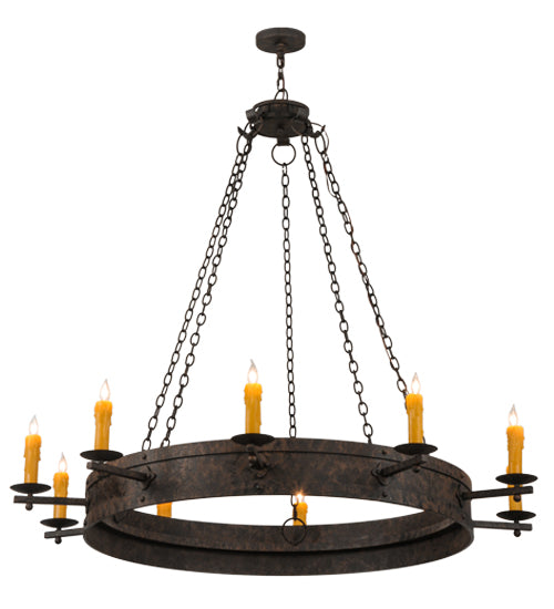 Meyda Lighting Parnella 60" 10-Light Coffee Bean Chandelier With Amber Faux Candlelight
