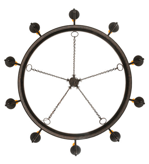 Meyda Lighting Parnella 60" 10-Light Coffee Bean Chandelier With Amber Faux Candlelight