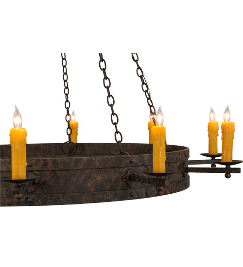 Meyda Lighting Parnella 60" 10-Light Coffee Bean Chandelier With Amber Faux Candlelight