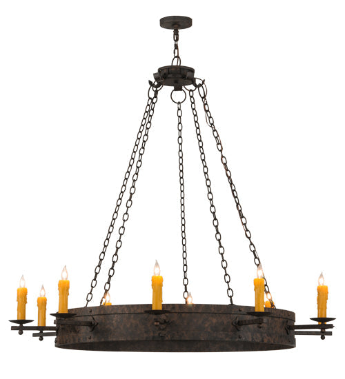 Meyda Lighting Parnella 60" 10-Light Coffee Bean Chandelier With Amber Faux Candlelight