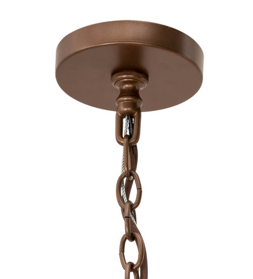 Meyda Lighting Parnella 60" 10-Light Mahogany Bronze Chandelier With Amber Mica Shade Glass