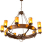 Meyda Lighting Parnella 60" 10-Light Mahogany Bronze Chandelier With Amber Mica Shade Glass