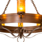 Meyda Lighting Parnella 60" 10-Light Mahogany Bronze Chandelier With Amber Mica Shade Glass