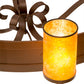 Meyda Lighting Parnella 60" 10-Light Mahogany Bronze Chandelier With Amber Mica Shade Glass