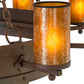 Meyda Lighting Parnella 60" 10-Light Rust Nail Chandelier With Amber Mica Shade Glass