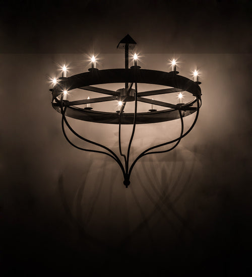 Meyda Lighting Parnella 72" 12-Light Blackwash Chandelier With White Faux Candlelight