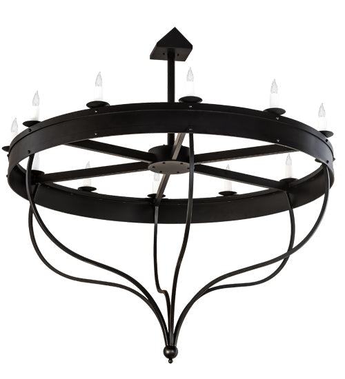 Meyda Lighting Parnella 72" 12-Light Blackwash Chandelier With White Faux Candlelight