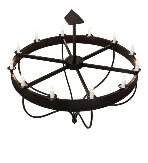Meyda Lighting Parnella 72" 12-Light Blackwash Chandelier With White Faux Candlelight