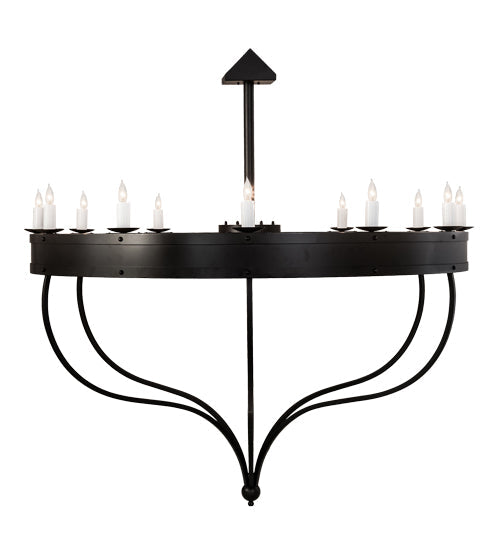 Meyda Lighting Parnella 72" 12-Light Blackwash Chandelier With White Faux Candlelight