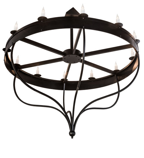 Meyda Lighting Parnella 72" 12-Light Blackwash Chandelier With White Faux Candlelight