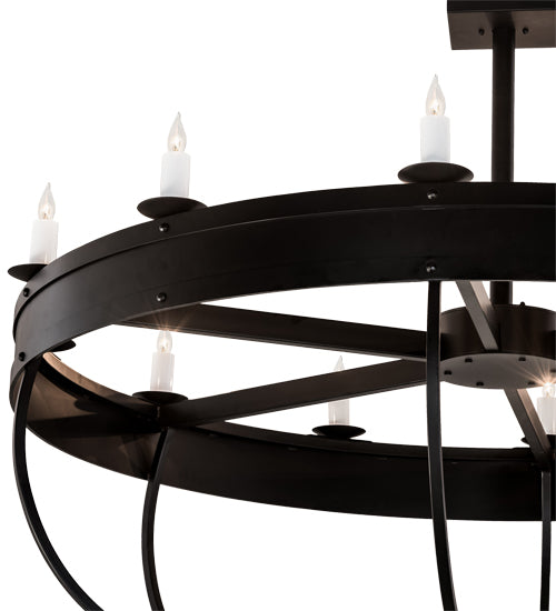 Meyda Lighting Parnella 72" 12-Light Blackwash Chandelier With White Faux Candlelight