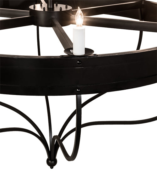 Meyda Lighting Parnella 72" 12-Light Blackwash Chandelier With White Faux Candlelight