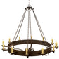 Meyda Lighting Parnella 72" 12-Light Coffee Bean Chandelier With Ivory Faux Candlelight